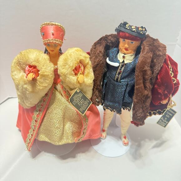 Peggy Nesbit King Henry VIII & Jane Seymour dolls 8" w/ tags costume figures - Picture 1 of 13
